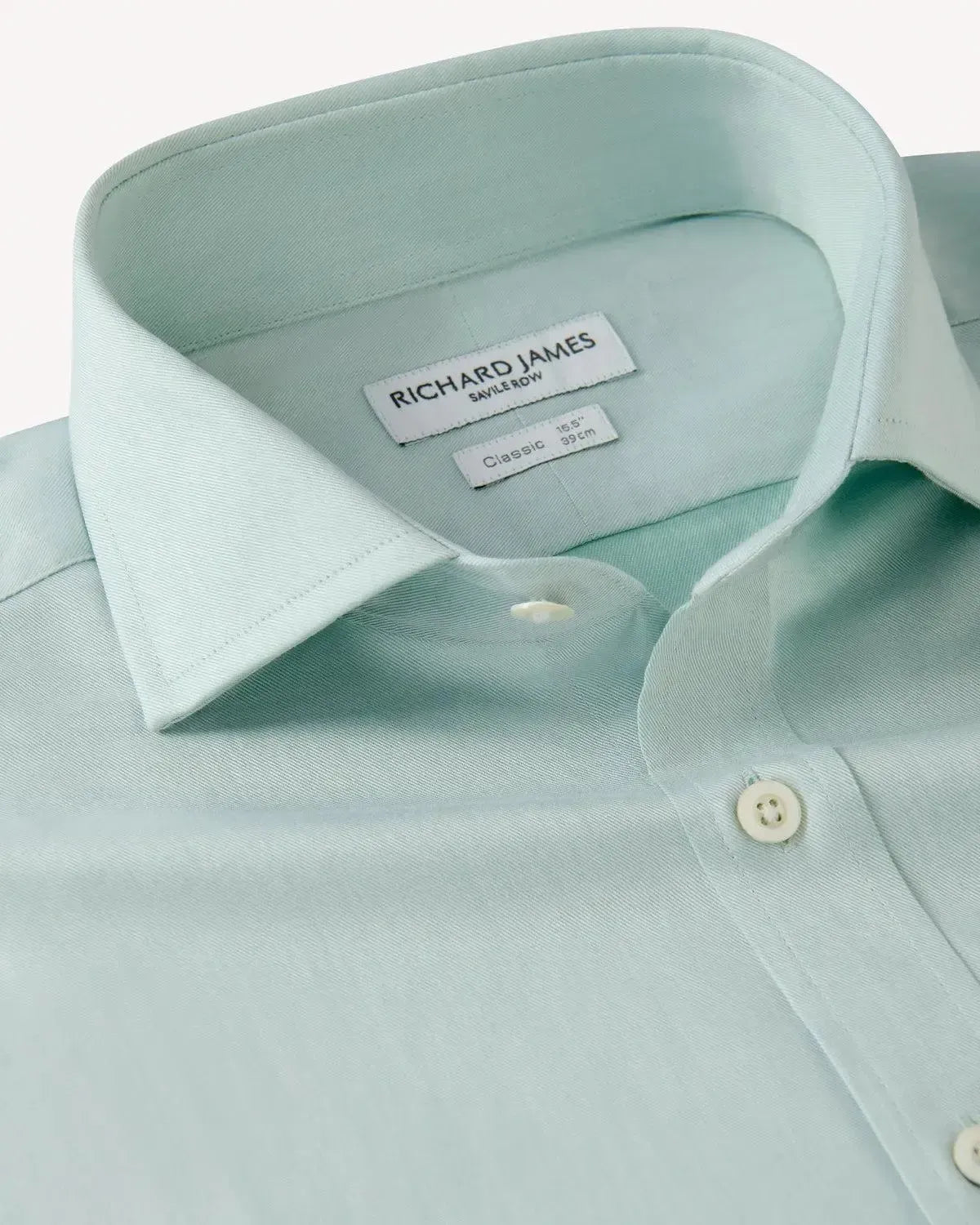 Richard James Classic Twill Shirt In Sage Green - Malford_of_London_Tailoring_Archive