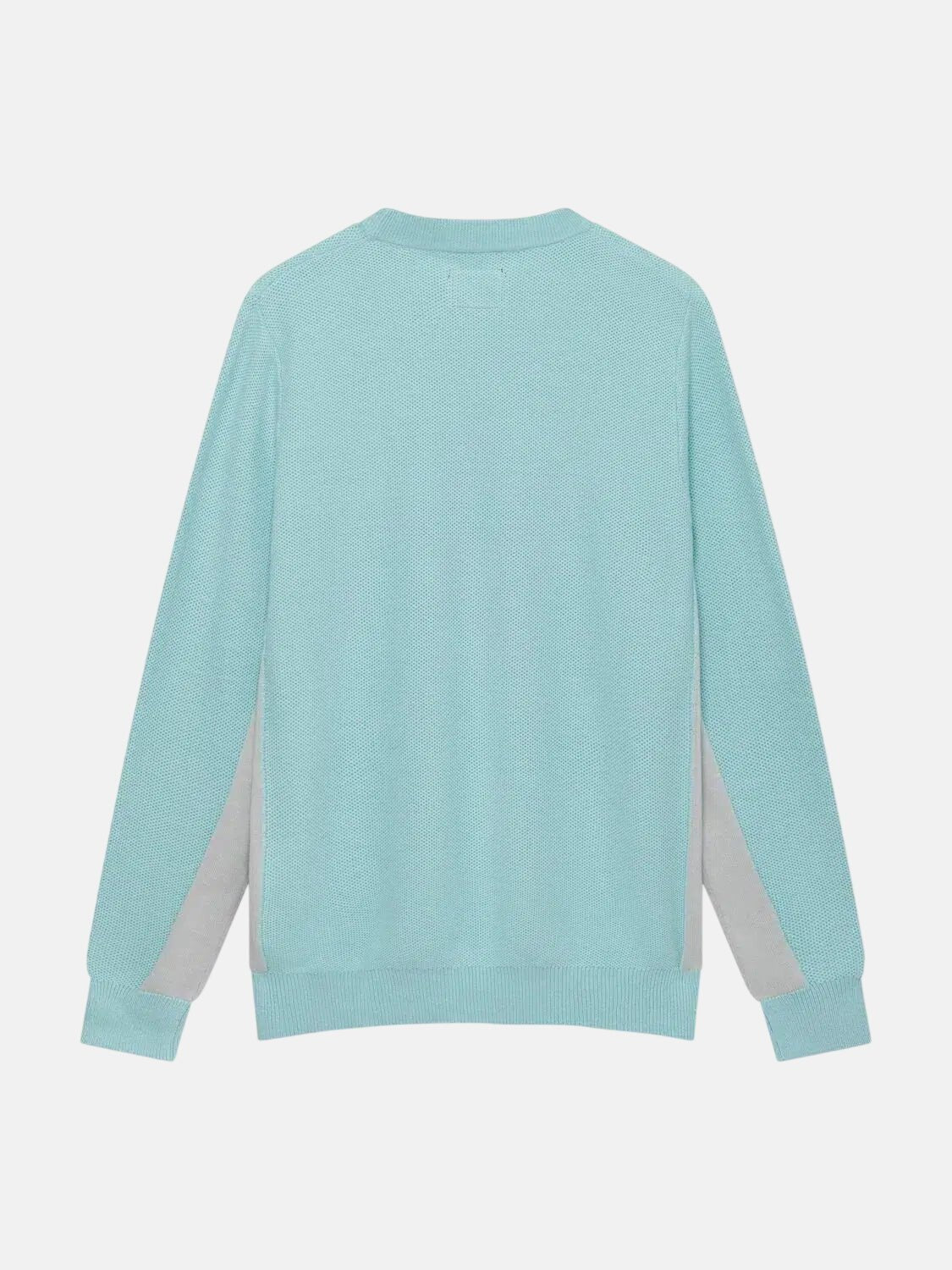 Richard James Crew Knit Aqua Dove Grey - Malford_of_London_Tailoring_Archive