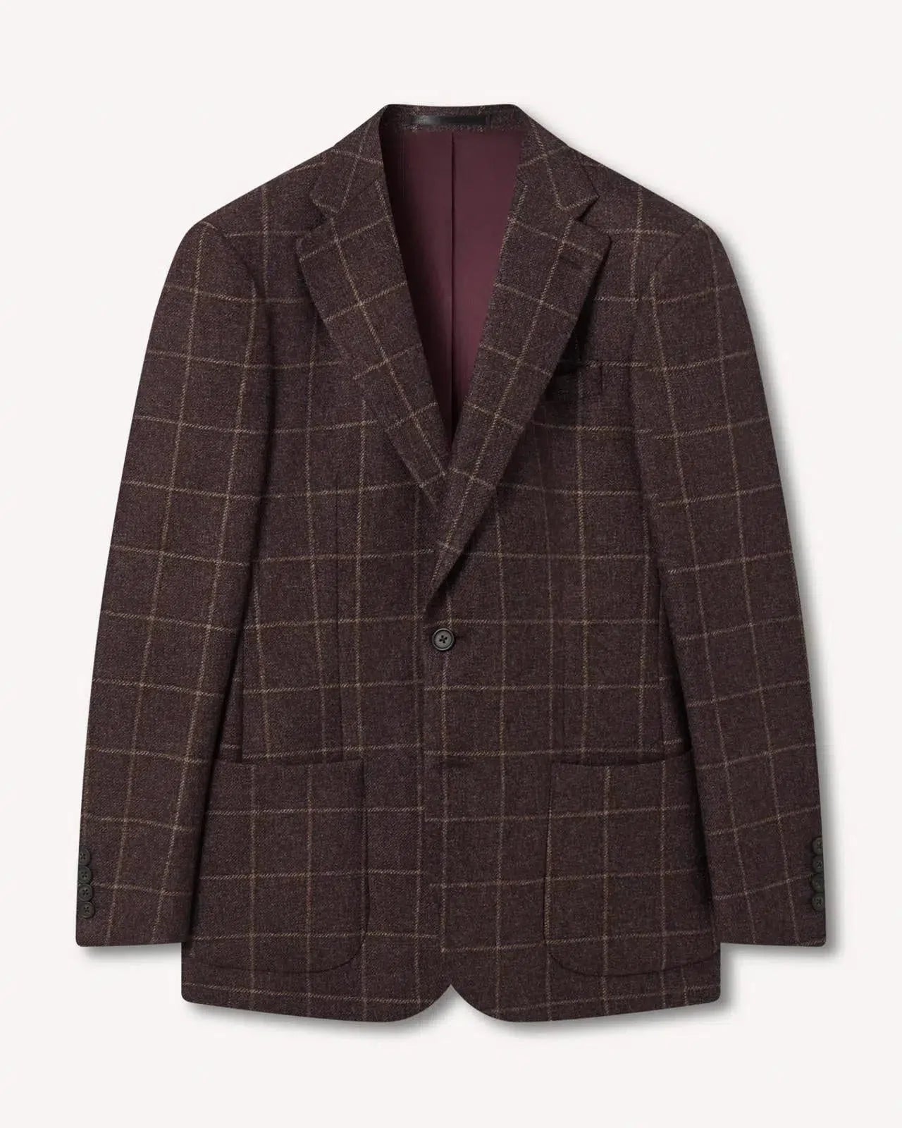 Richard James Large Window Check Tweed Jacket Brown Camel - Malford_of_London_Tailoring_Archive