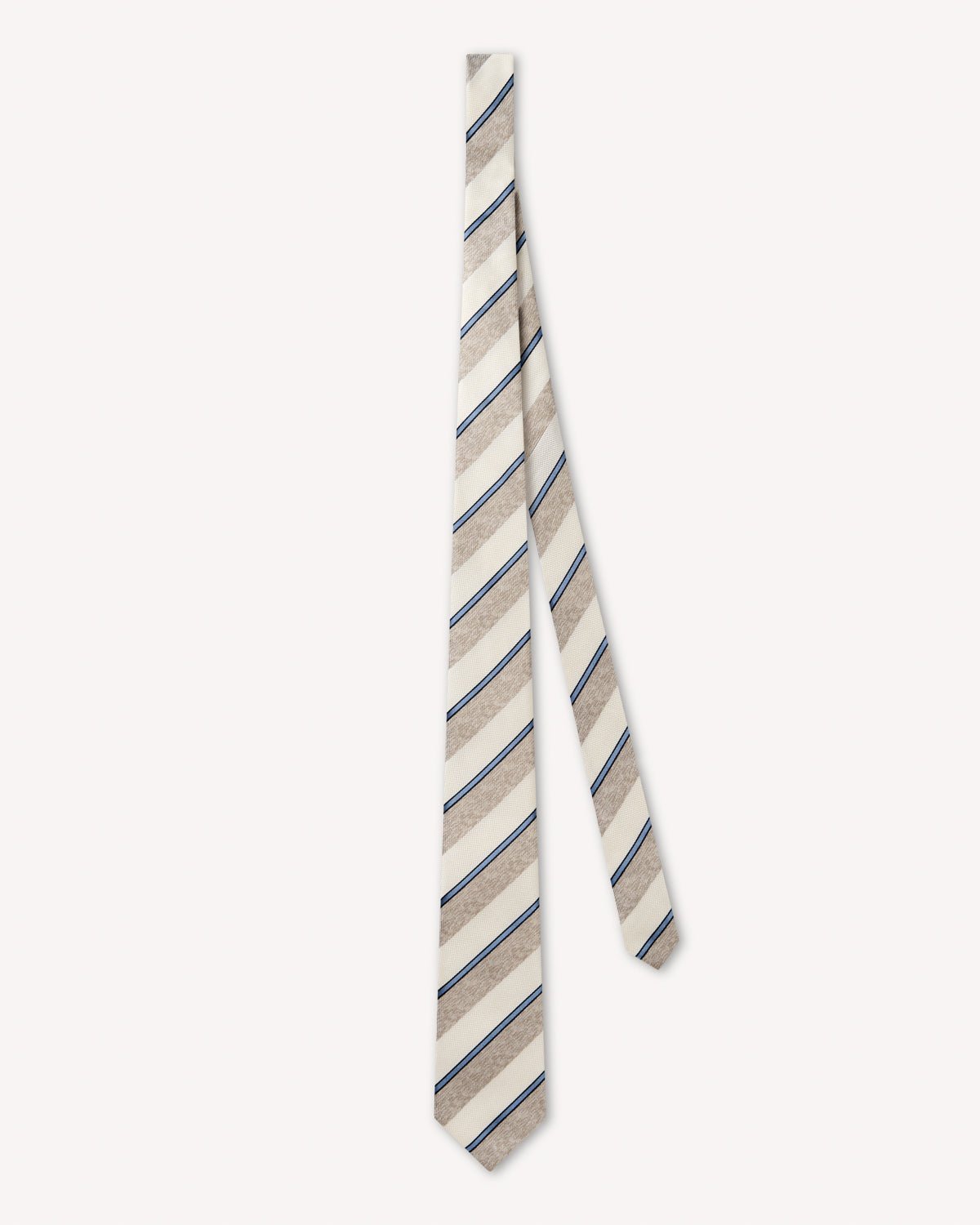 Richard James London Belgravia Club Weave Tie Sky Bronze Cream - Malford_of_London_Tailoring_Archive