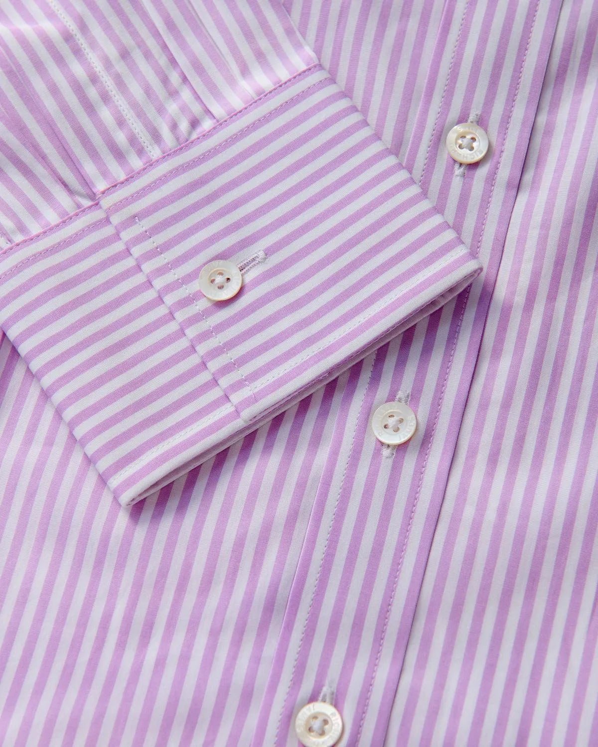 Richard James London Bold Stripe Poplin Lilac Stripe Shirt - Malford_of_London_Tailoring_Archive