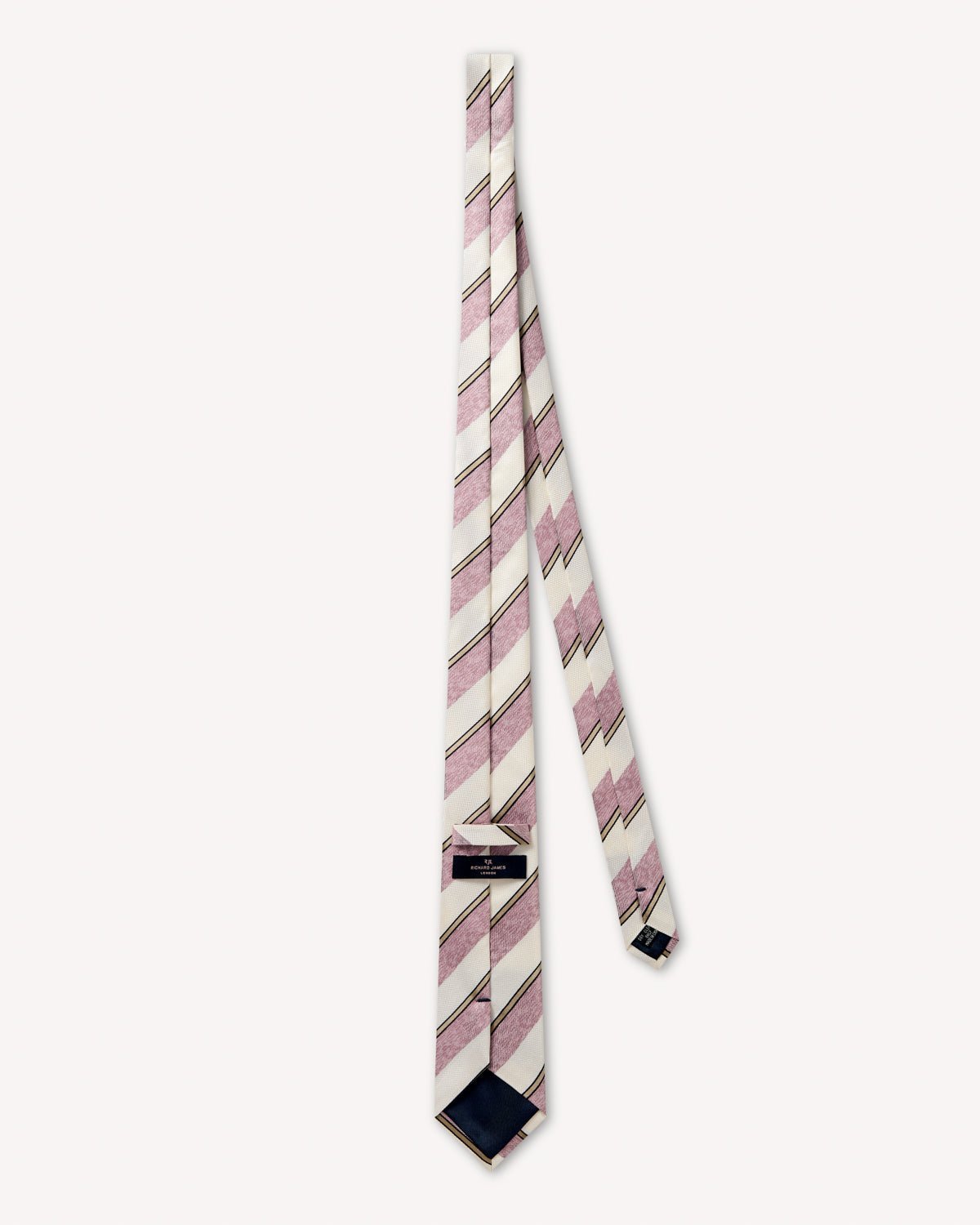 Richard James London Burlington Club Tie Cream Bronze Gold - Malford_of_London_Tailoring_Archive