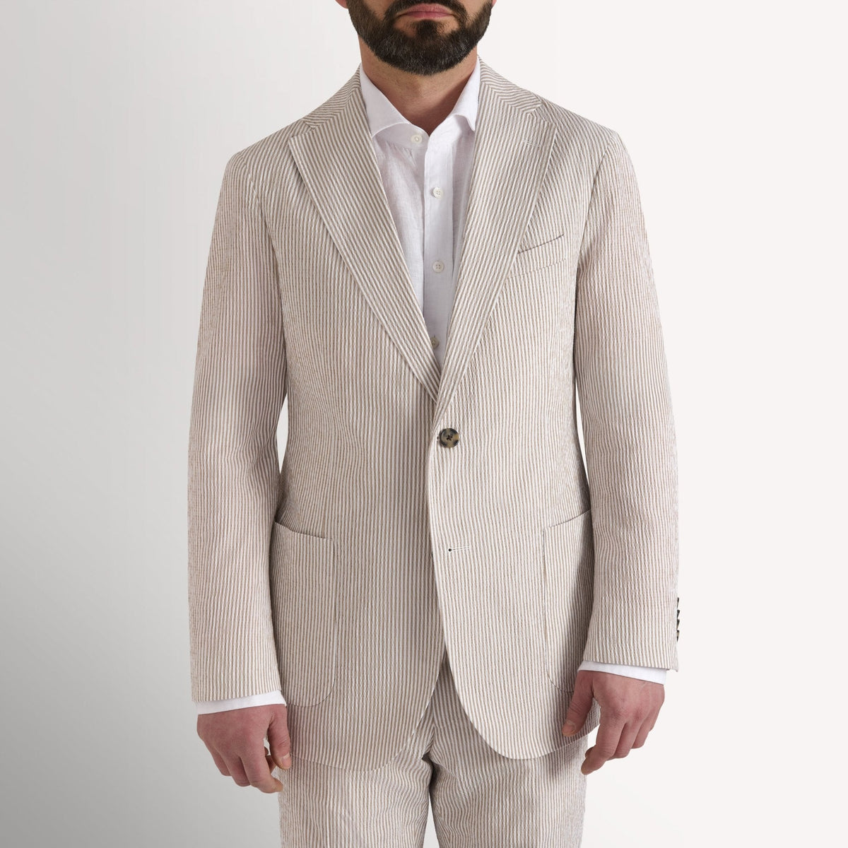 Richard James London Carlisle Seer Sucker SB Jacket Natural - Malford_of_London_Tailoring_Archive