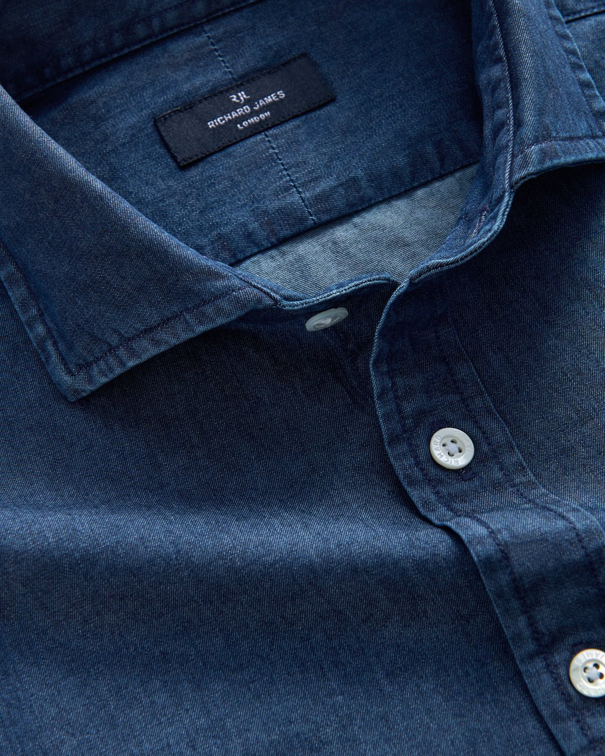 Richard James London Chambray Shirt Indigo - Malford_of_London_Tailoring_Archive