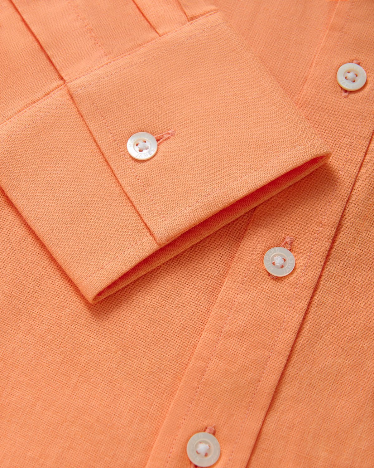Richard James London Classic Linen Blend Shirt Peach - Malford_of_London_Tailoring_Archive