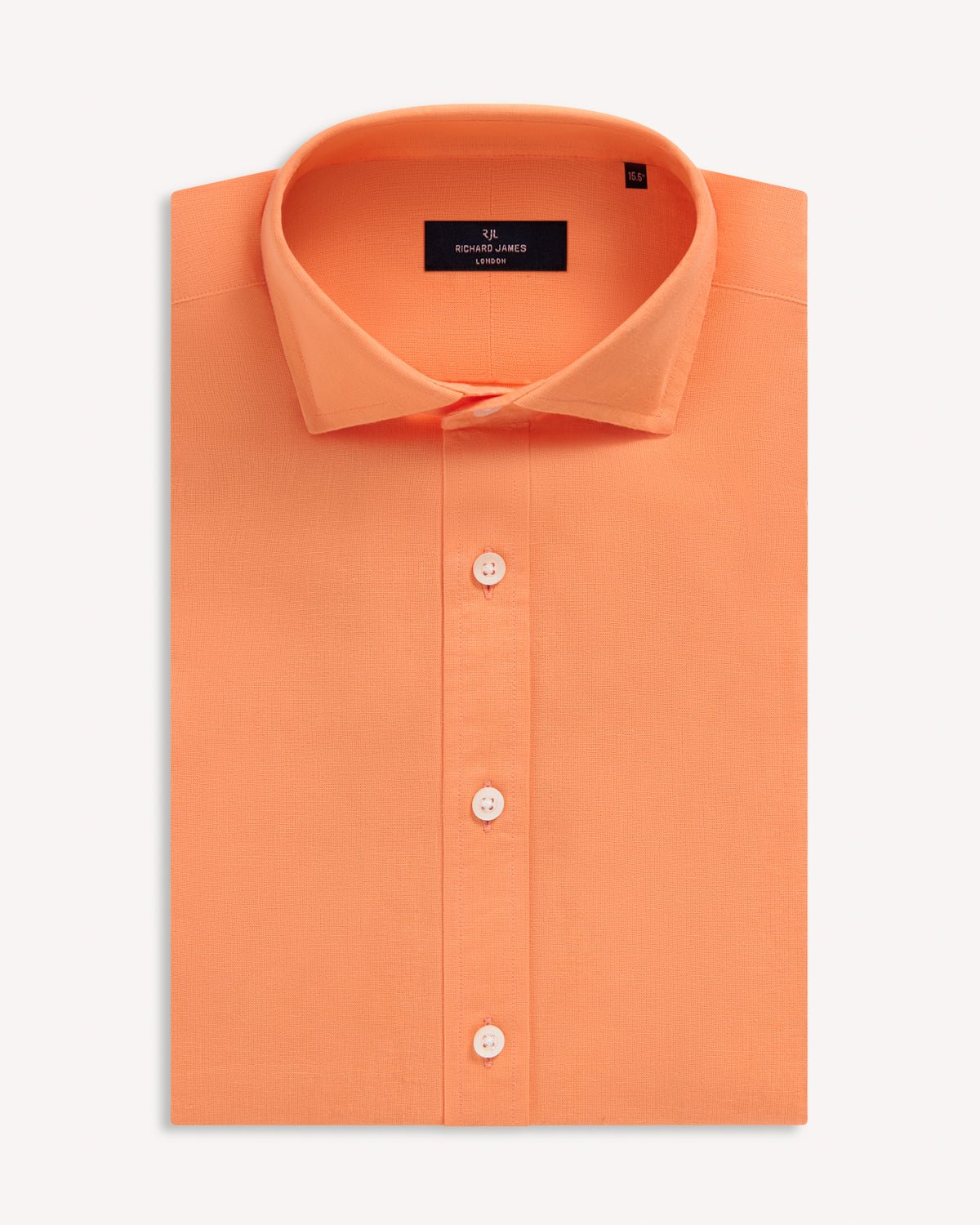 Richard James London Classic Linen Blend Shirt Peach - Malford_of_London_Tailoring_Archive