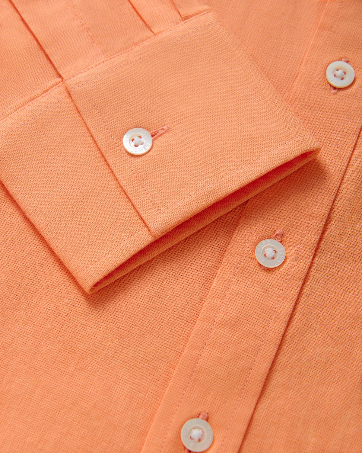 Richard James London Classic Linen Blend Shirt Peach – Savile Row Menswear Outlet | Malford of London