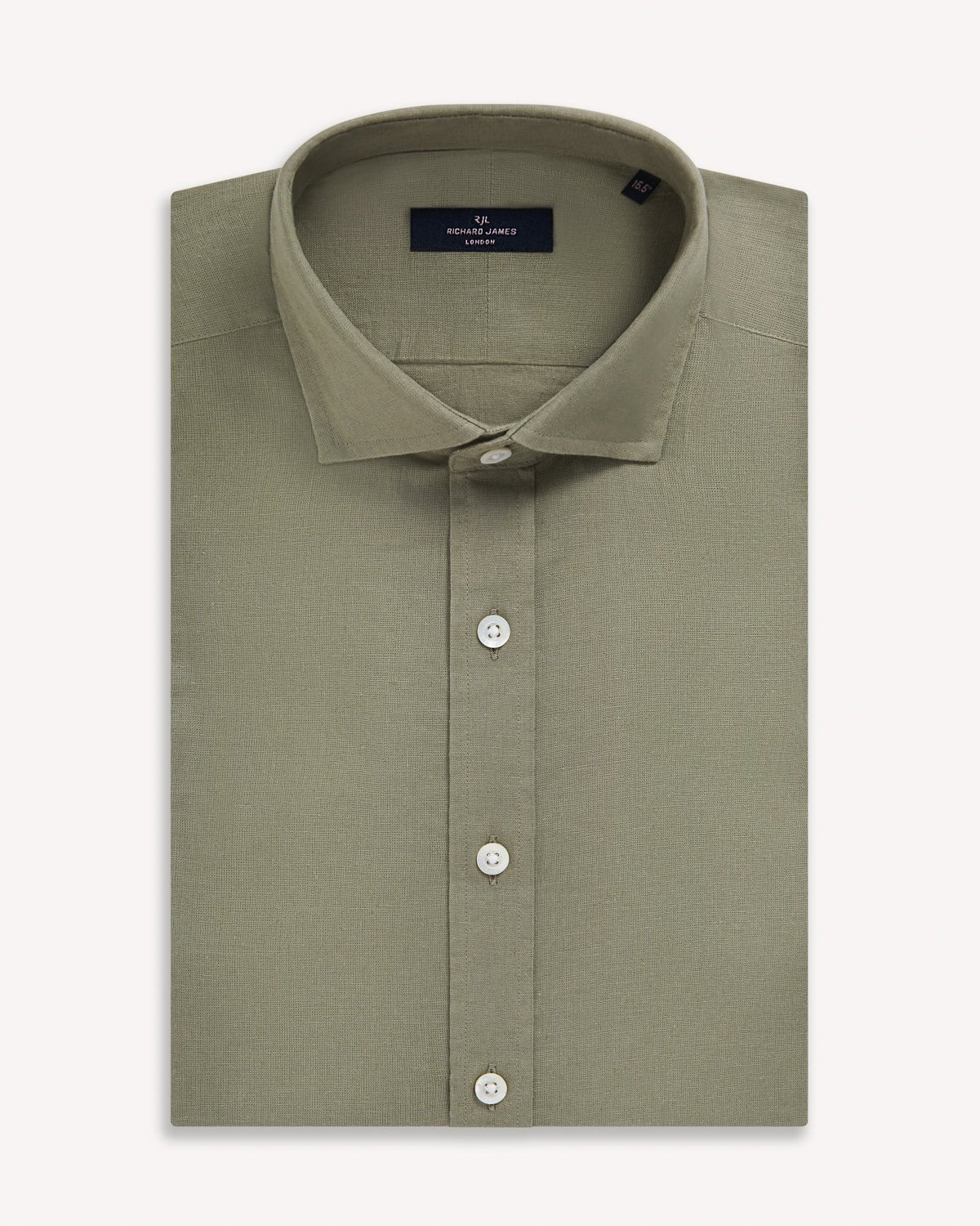 Richard James London Classic Linen Blend Shirt Taupe - Malford_of_London_Tailoring_Archive