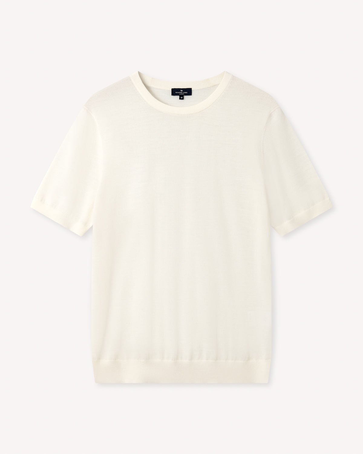 Richard James London Merino Silk Crew T-Shirt Ecru – Savile Row Menswear Outlet | Malford of London