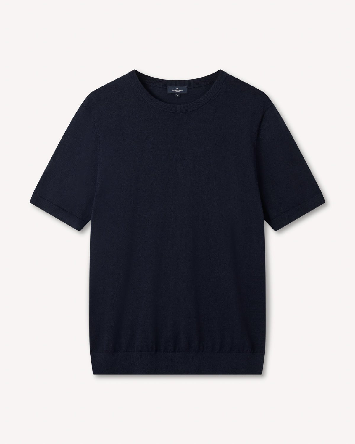 Richard James London Merino Silk Crew T-Shirt Navy – Savile Row Menswear Outlet | Malford of London