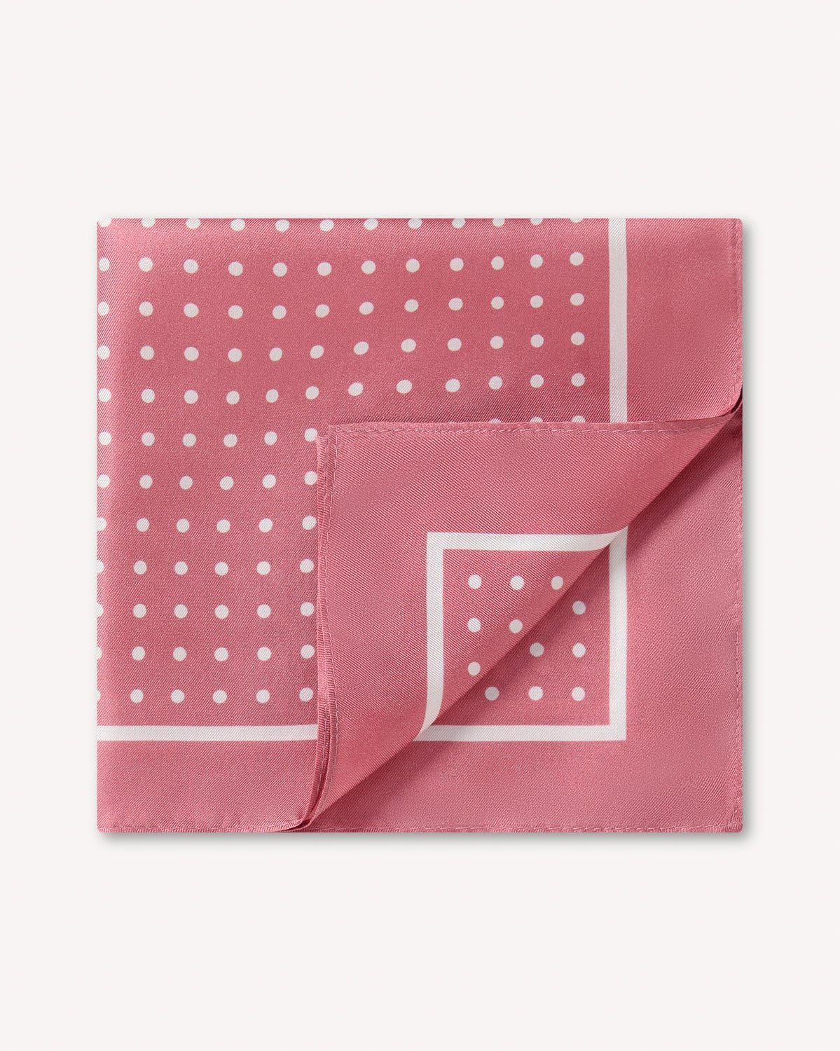Richard James London Polka Dot Silk Pocket Square Pink - Malford_of_London_Tailoring_Archive