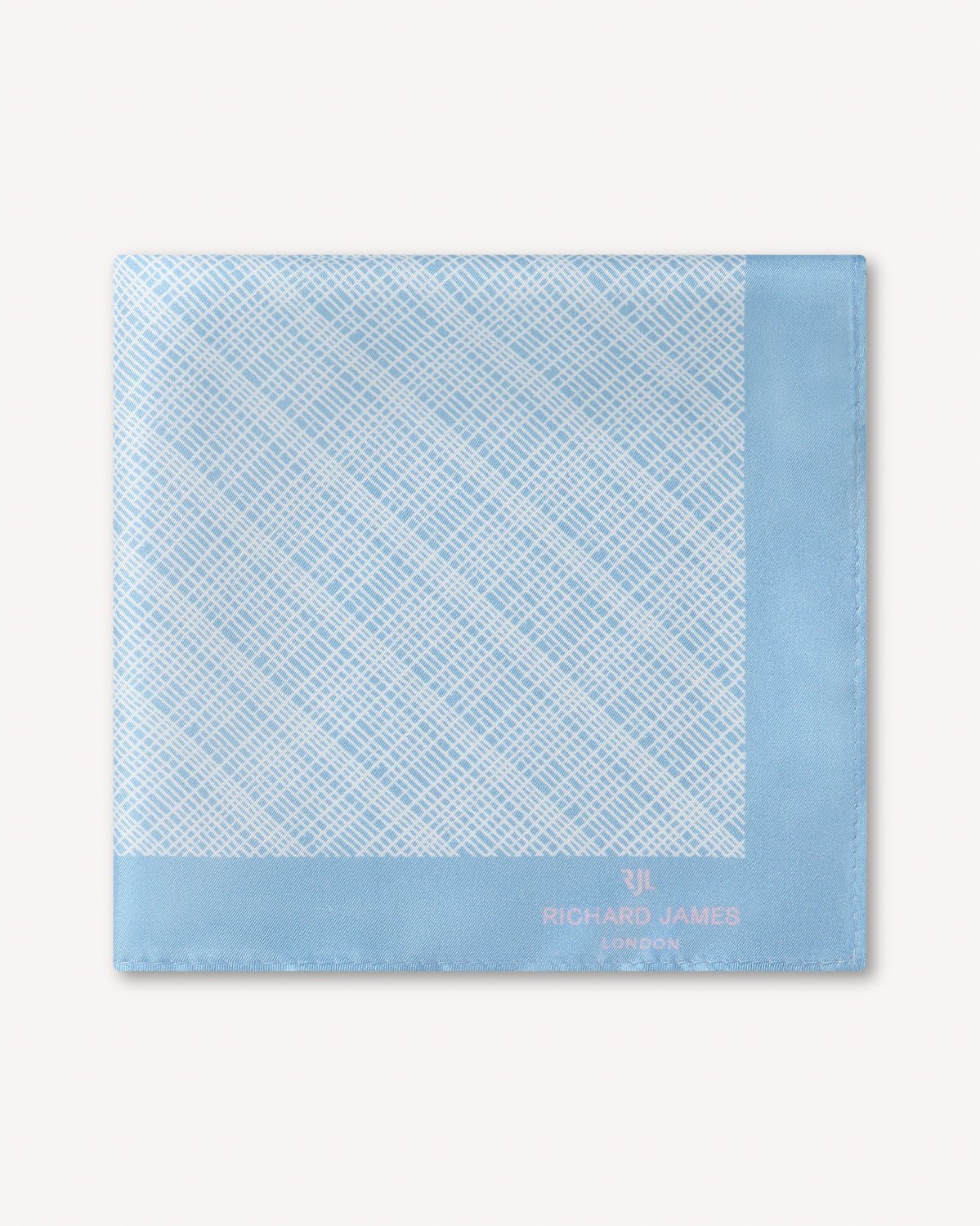 Richard James London Weave Print Silk Pocket Square Sky - Malford_of_London_Tailoring_Archive