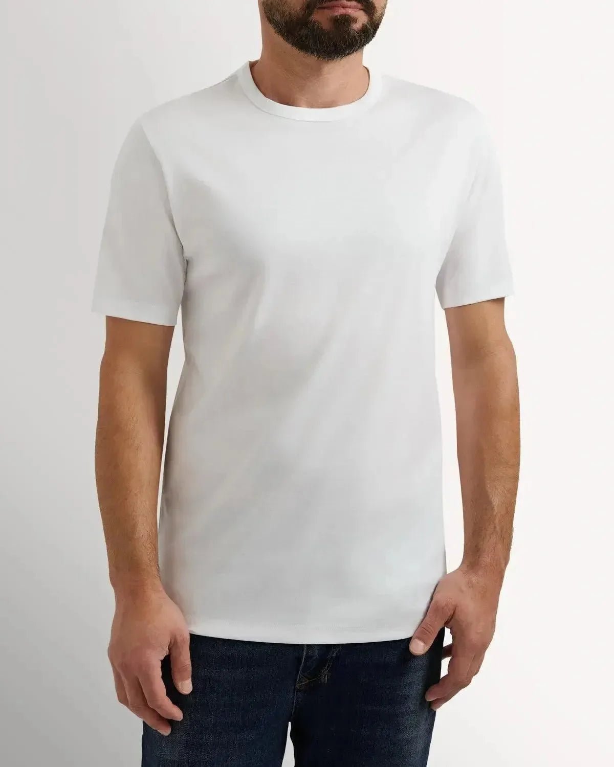 Richard James Mercerised Cotton T-Shirt White - Malford_of_London_Tailoring_Archive