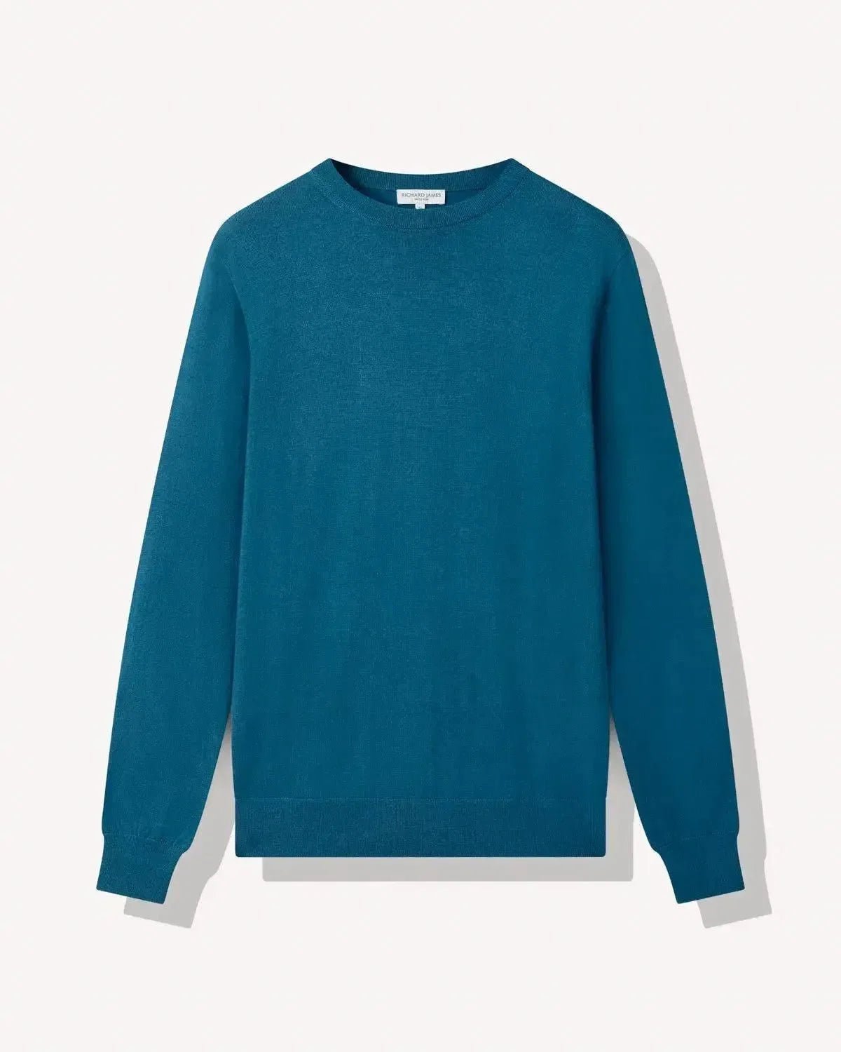 Richard James Merino Wool Crewneck Knit Cobalt - Malford_of_London_Tailoring_Archive