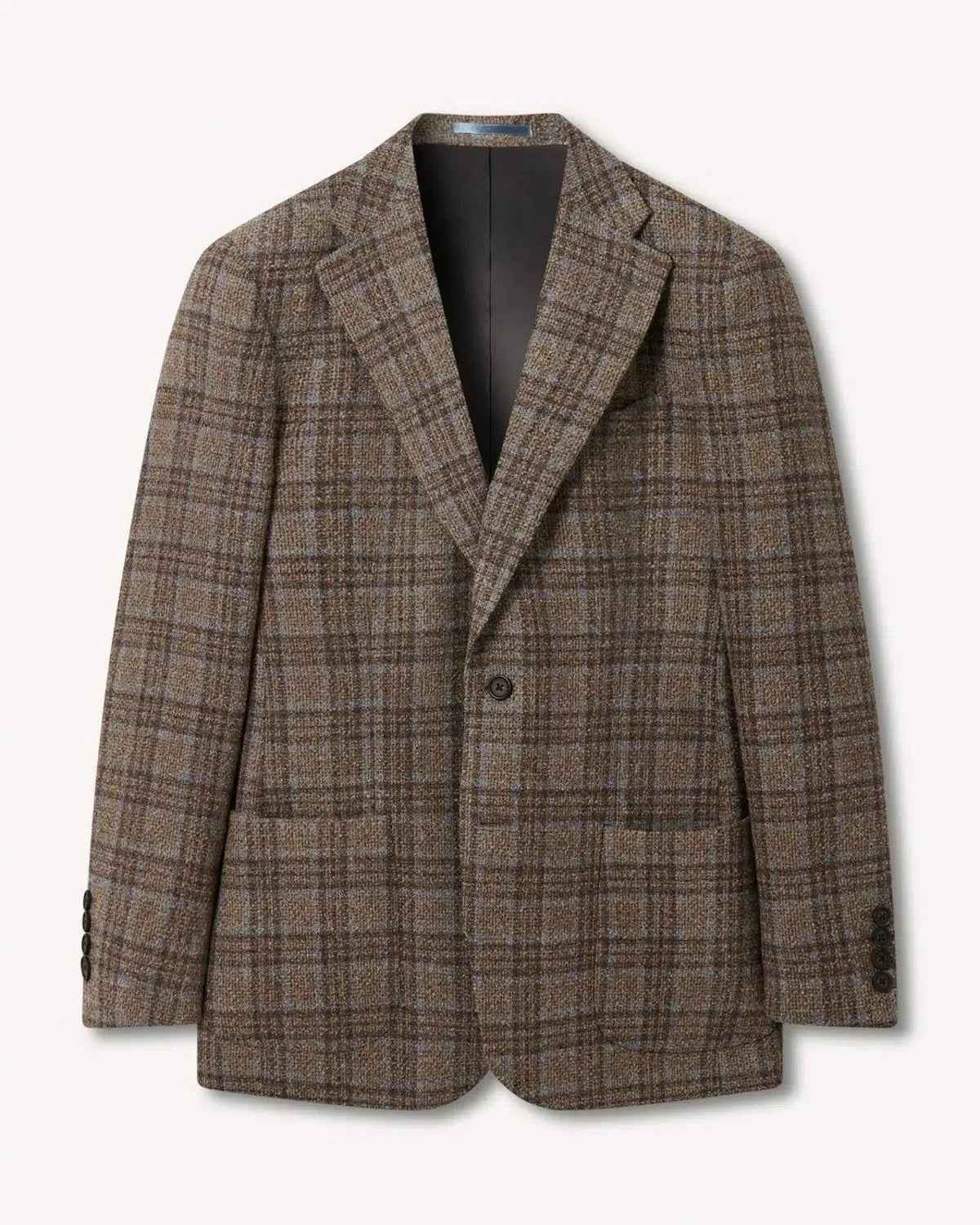 Richard James Overcheck Tweed Single Breasted Jacket Olive Blues - Malford_of_London_Tailoring_Archive