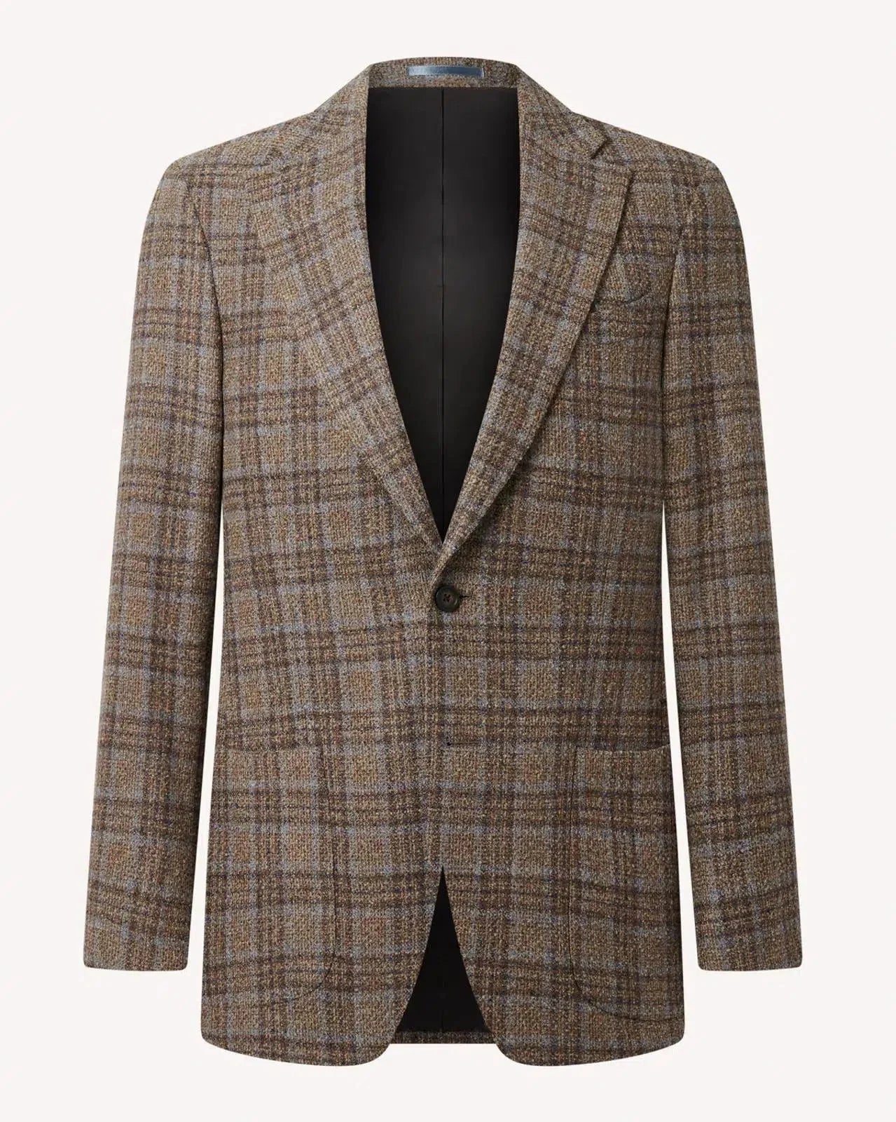 Richard James Overcheck Tweed Single Breasted Jacket Olive Blues - Malford_of_London_Tailoring_Archive