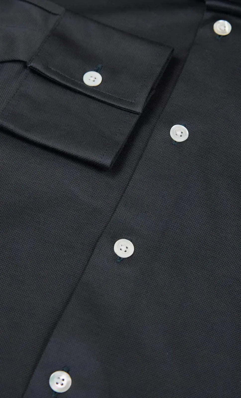 Richard James Tailored Fit Plain Textured Weave Shirt Black Weave – Savile Row Menswear Outlet | Malford of London