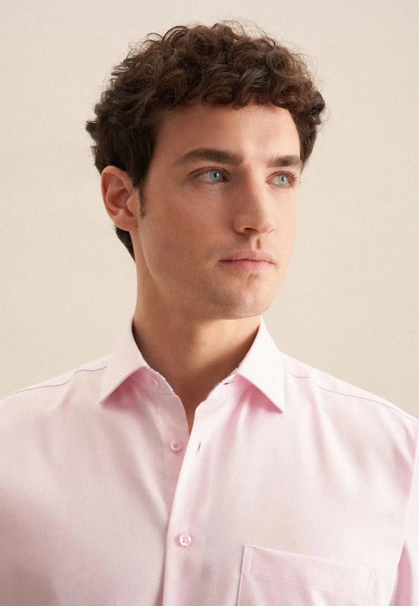Seidensticker Regular Fit No Iron Business Kent Contrast Patch Business Shirt Pink – Tailored Menswear | Malford of London