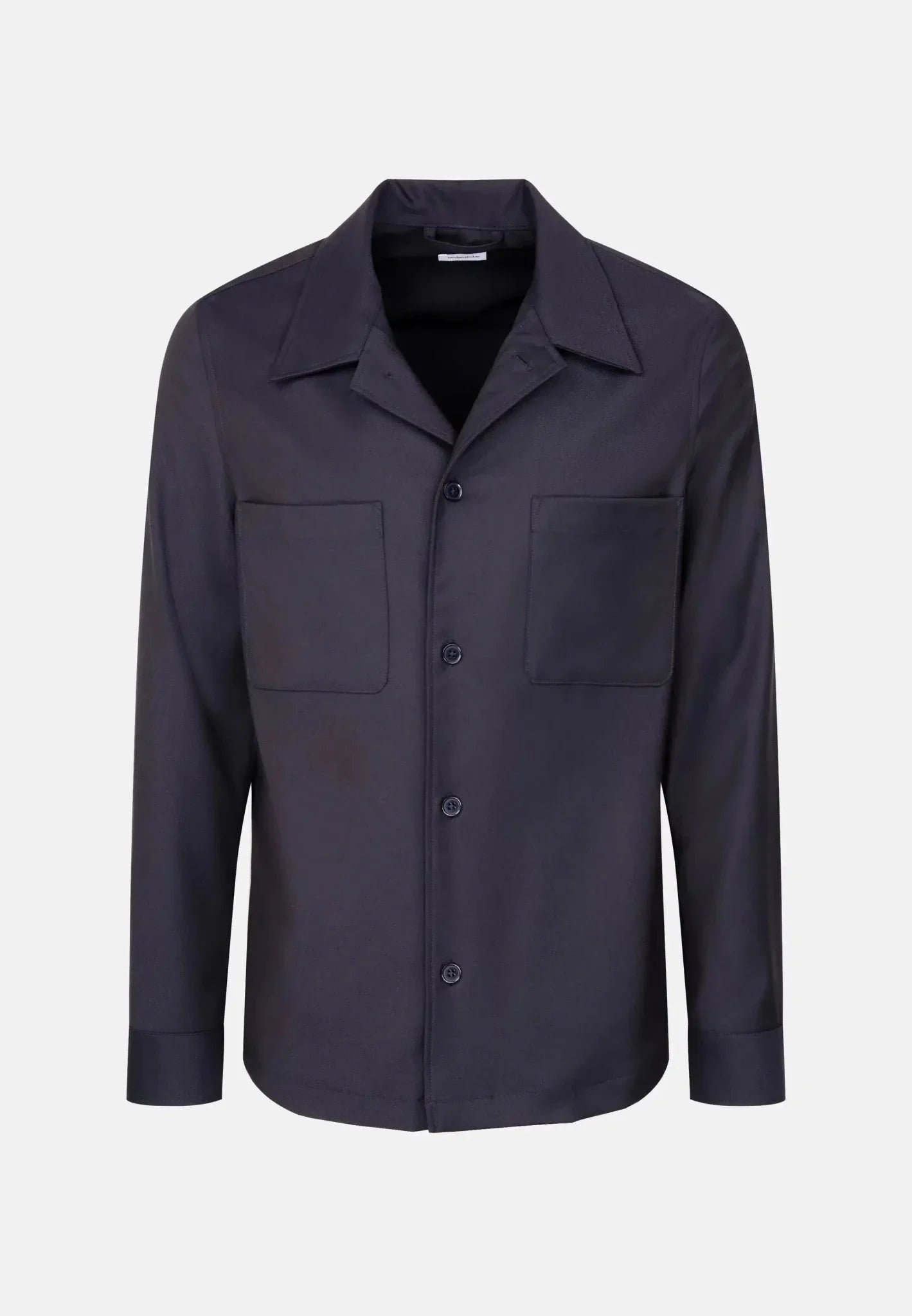 Seidensticker Regular Fit Wool Mix Casual Lapel Overshirt Dark Blue – Tailored Menswear | Malford of London