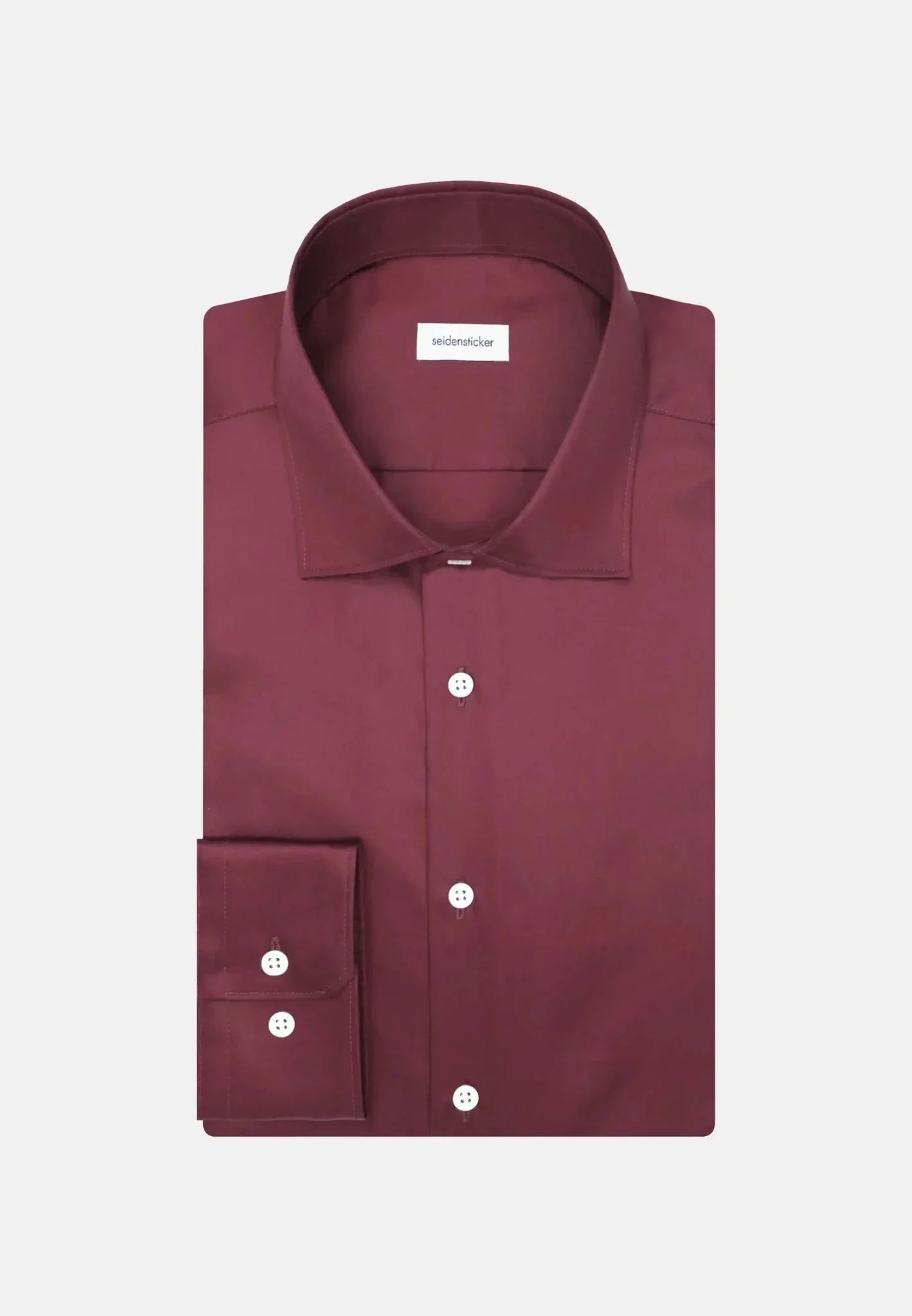 Seidensticker Shaped Fit Easy Iron New Kent Business Shirt Burgundy – Tailored Menswear | Malford of London