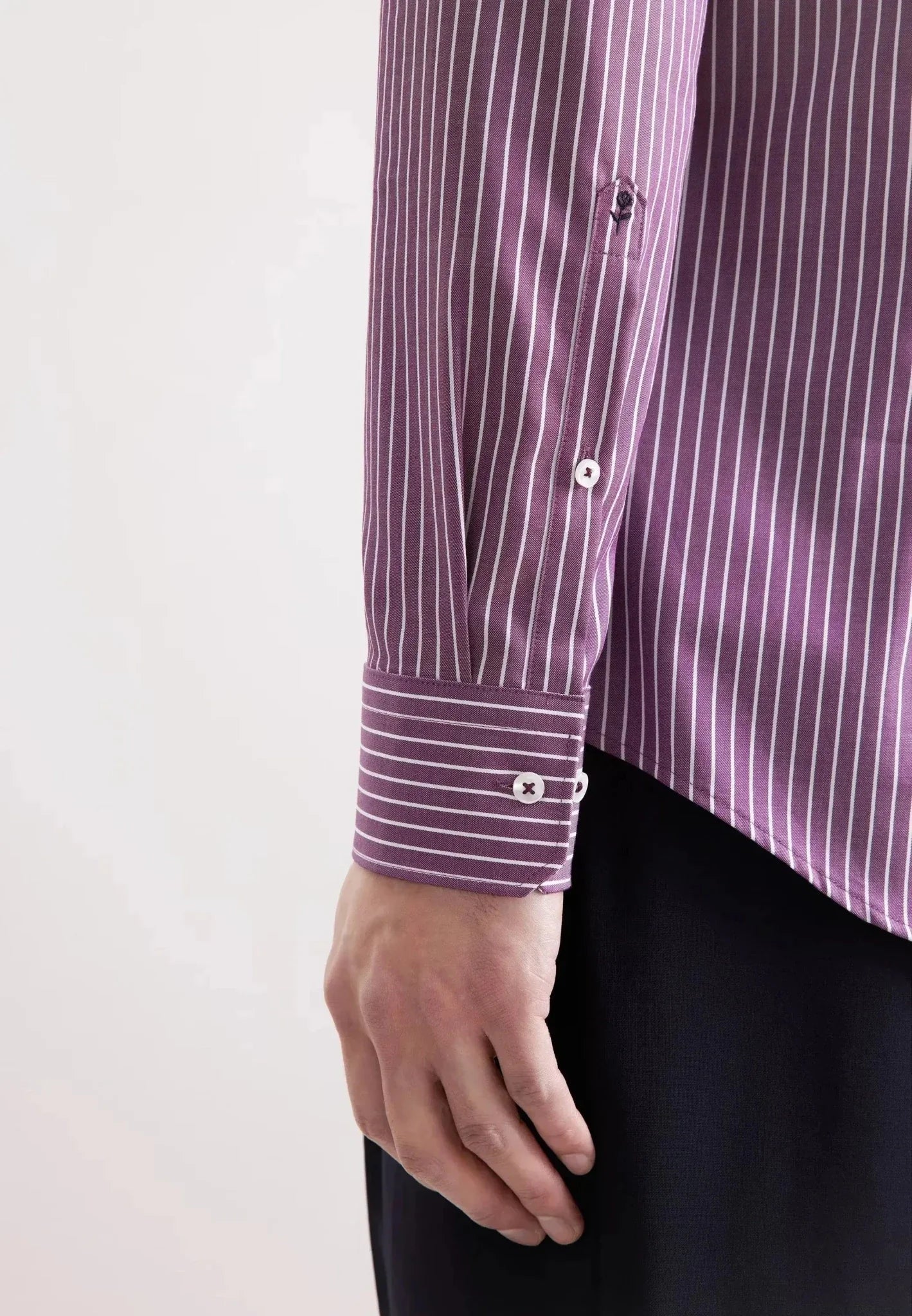 Seidensticker Slim Fit No Iron New Kent Striped Business Shirt Lilac – Tailored Menswear | Malford of London
