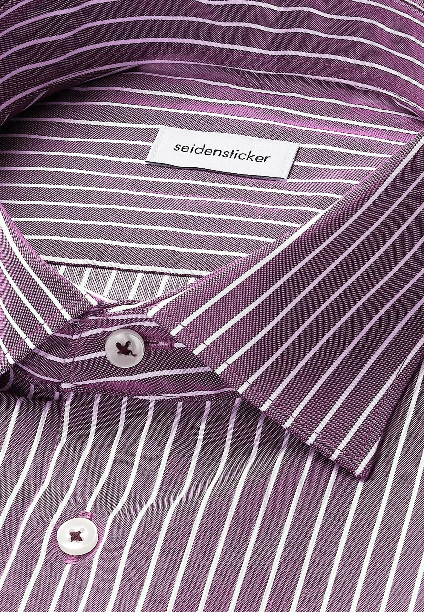 Seidensticker Slim Fit No Iron New Kent Striped Business Shirt Lilac – Tailored Menswear | Malford of London