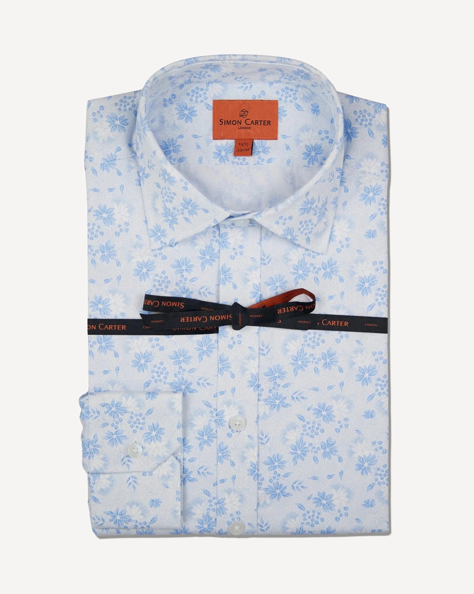 Simon Carter Regular Collar Tailored Shirt Blue – Savile Row Menswear Outlet | Malford of London