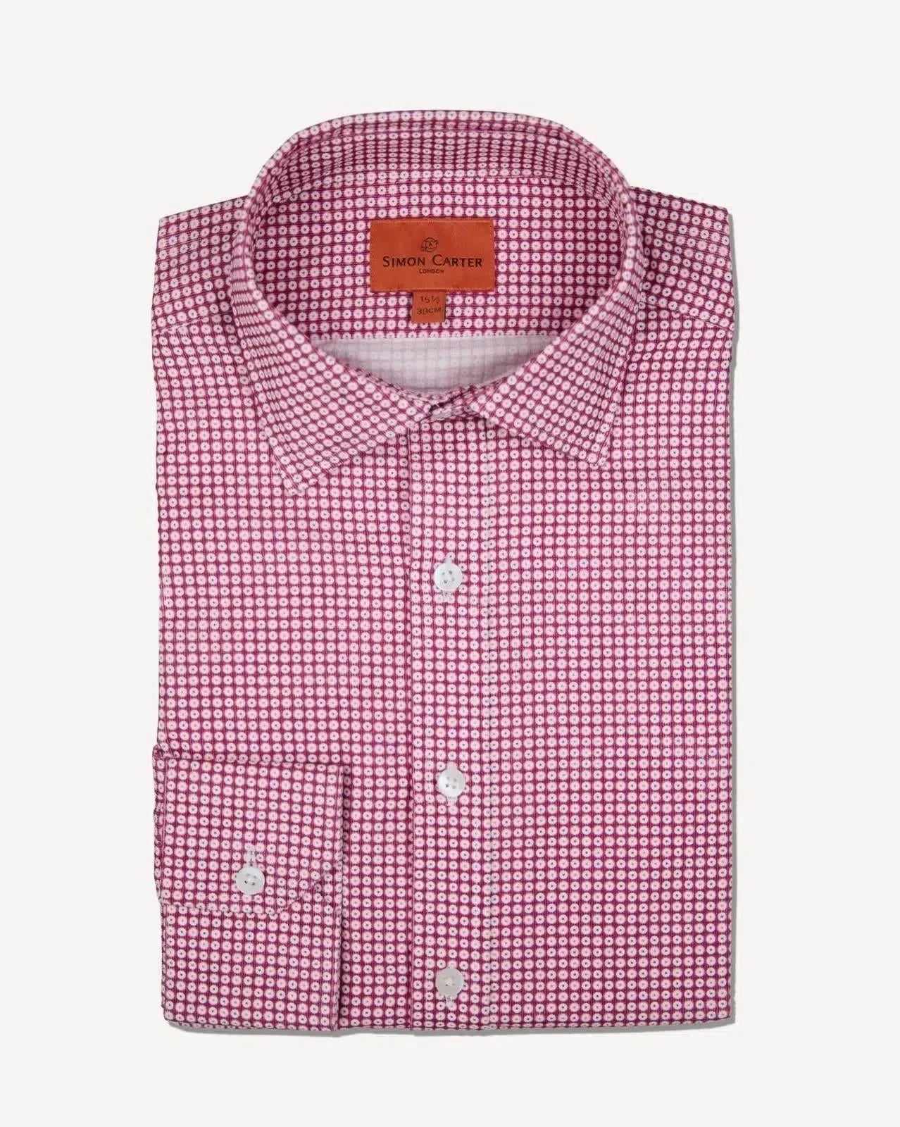 Simon Carter Tailored Fit Circle Shirt Purple Navy White - Malford_of_London_Tailoring_Archive