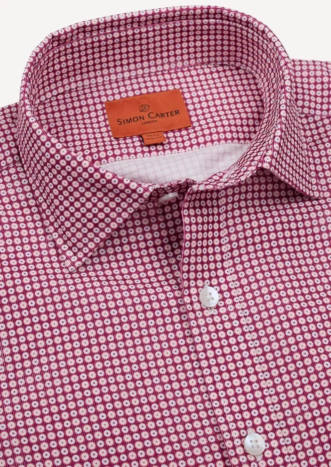 Simon Carter Tailored Fit Circle Shirt Purple/Navy/White – Savile Row Menswear Outlet | Malford of London