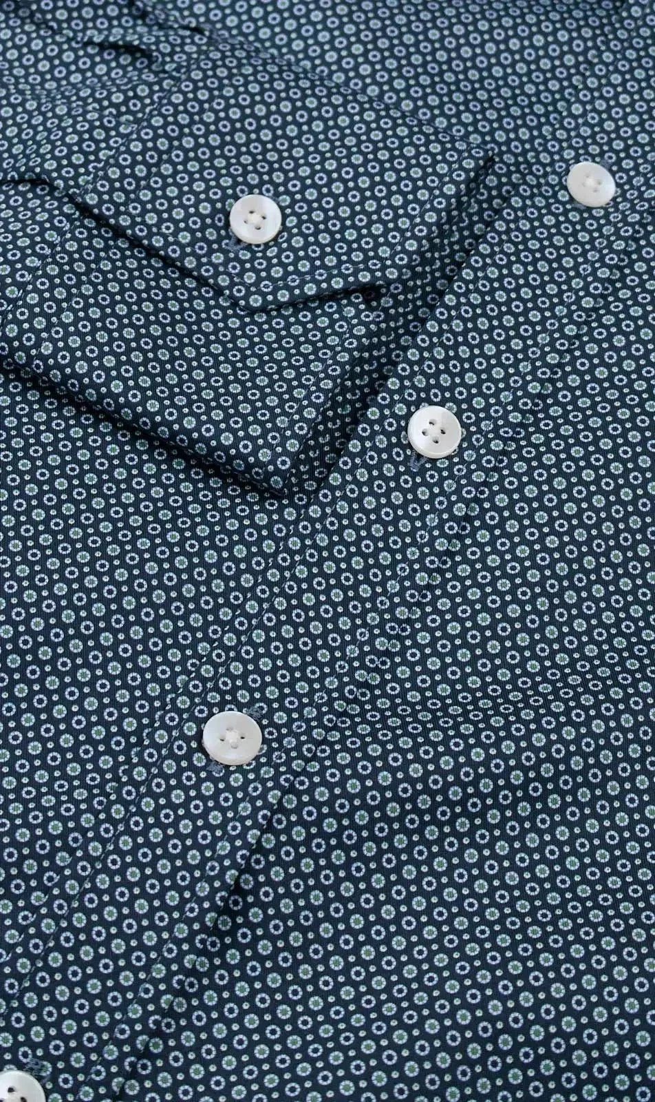 Simon Carter Tailored Fit Geo Circle Shirt Navy - Malford_of_London_Tailoring_Archive
