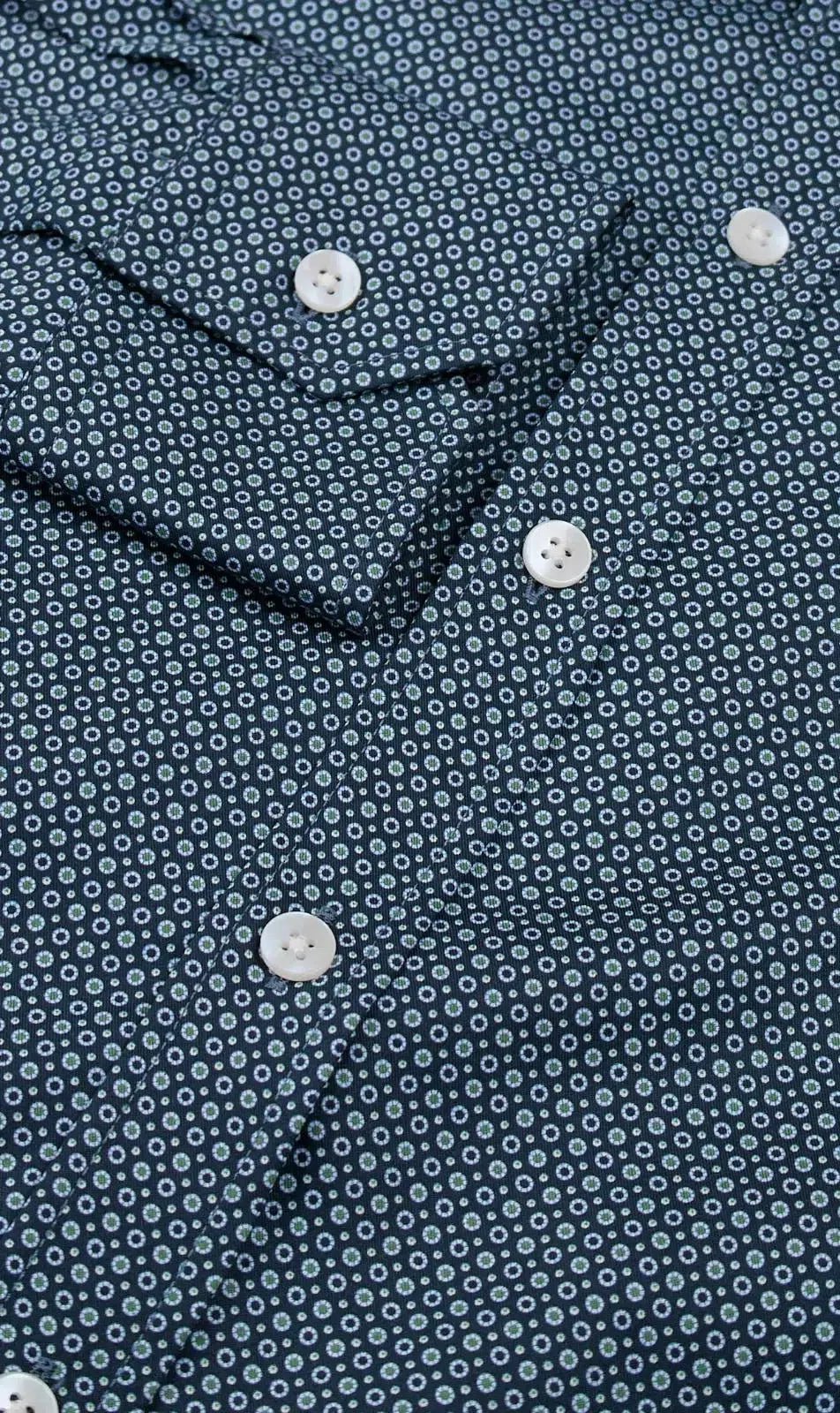 Simon Carter Tailored Fit Geo Circle Shirt Navy – Savile Row Menswear Outlet | Malford of London