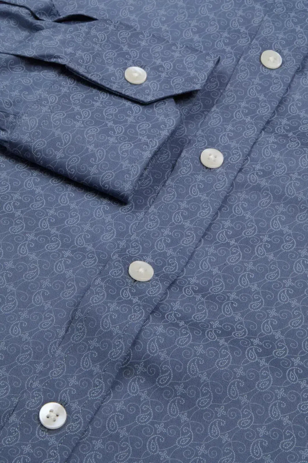 Simon Carter Tailored Fit Paisley Lines Shirt Blue – Savile Row Menswear Outlet | Malford of London