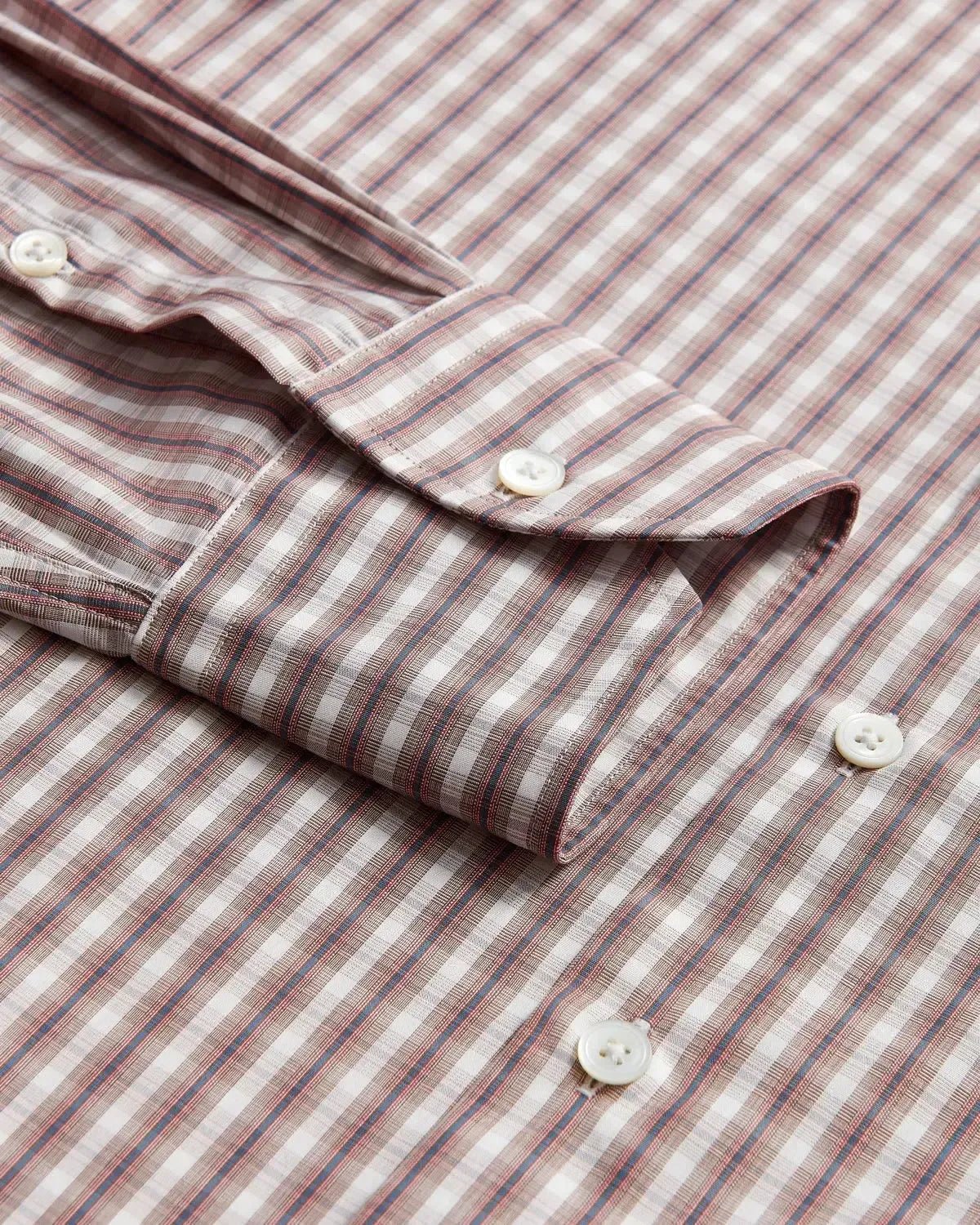 Thomas Pink End on End Check Shirt Brown White – Savile Row Menswear Outlet | Malford of London