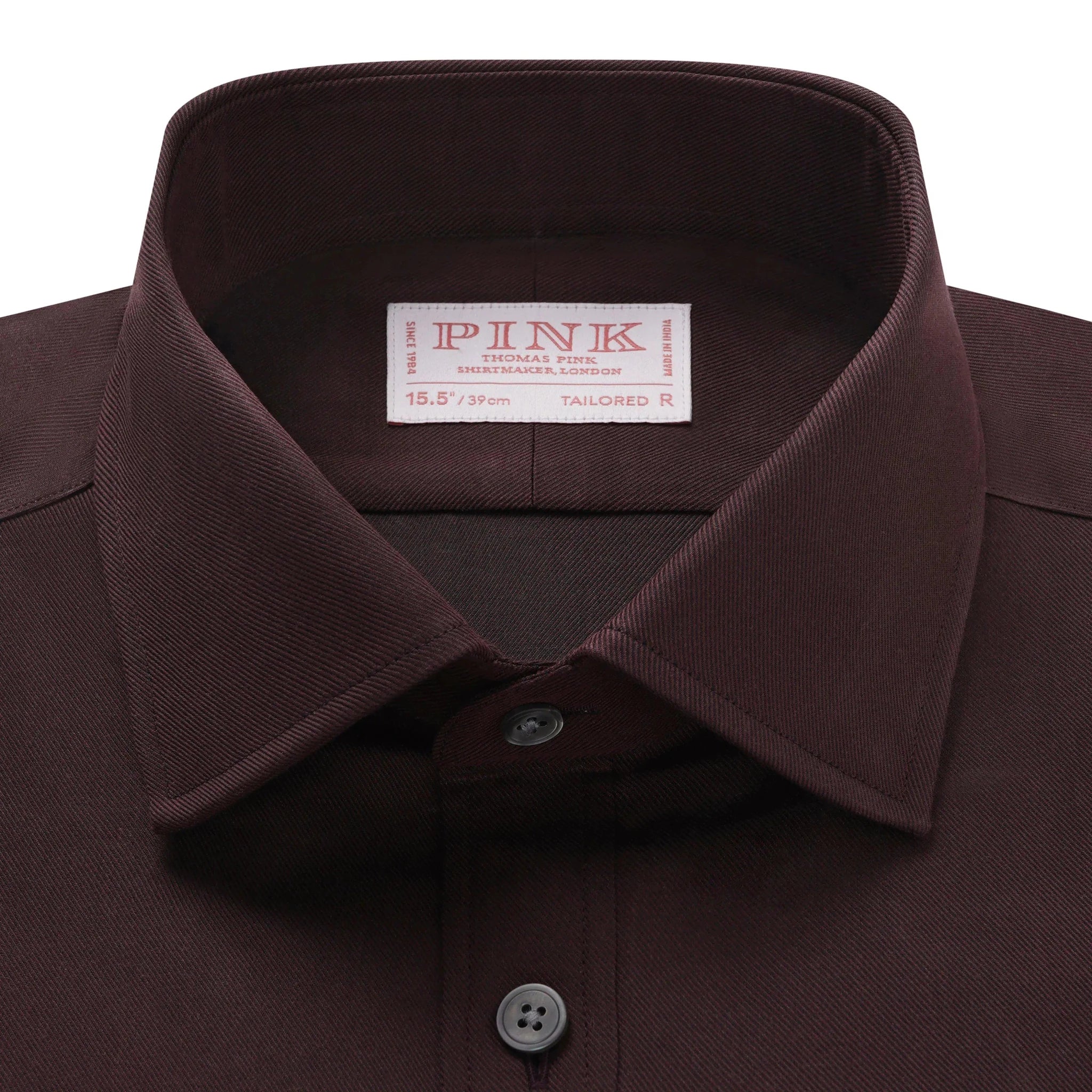 Thomas Pink Shirt Tailored Fit Twill Plain Red Formal Cotton – Tailored Menswear | Malford of London