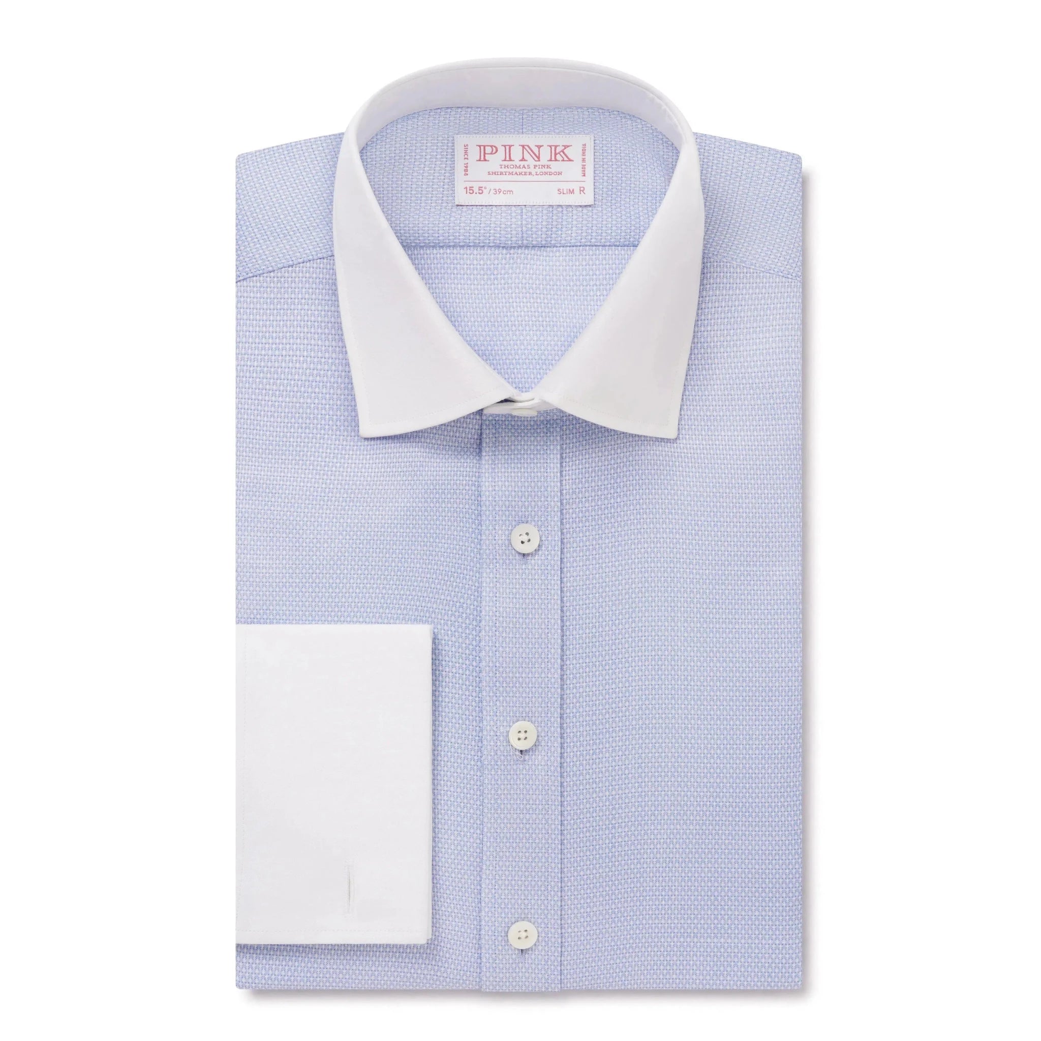Thomas Pink Slim Fit Formal Open Weave Dobby Shirt – Savile Row Menswear Outlet | Malford of London