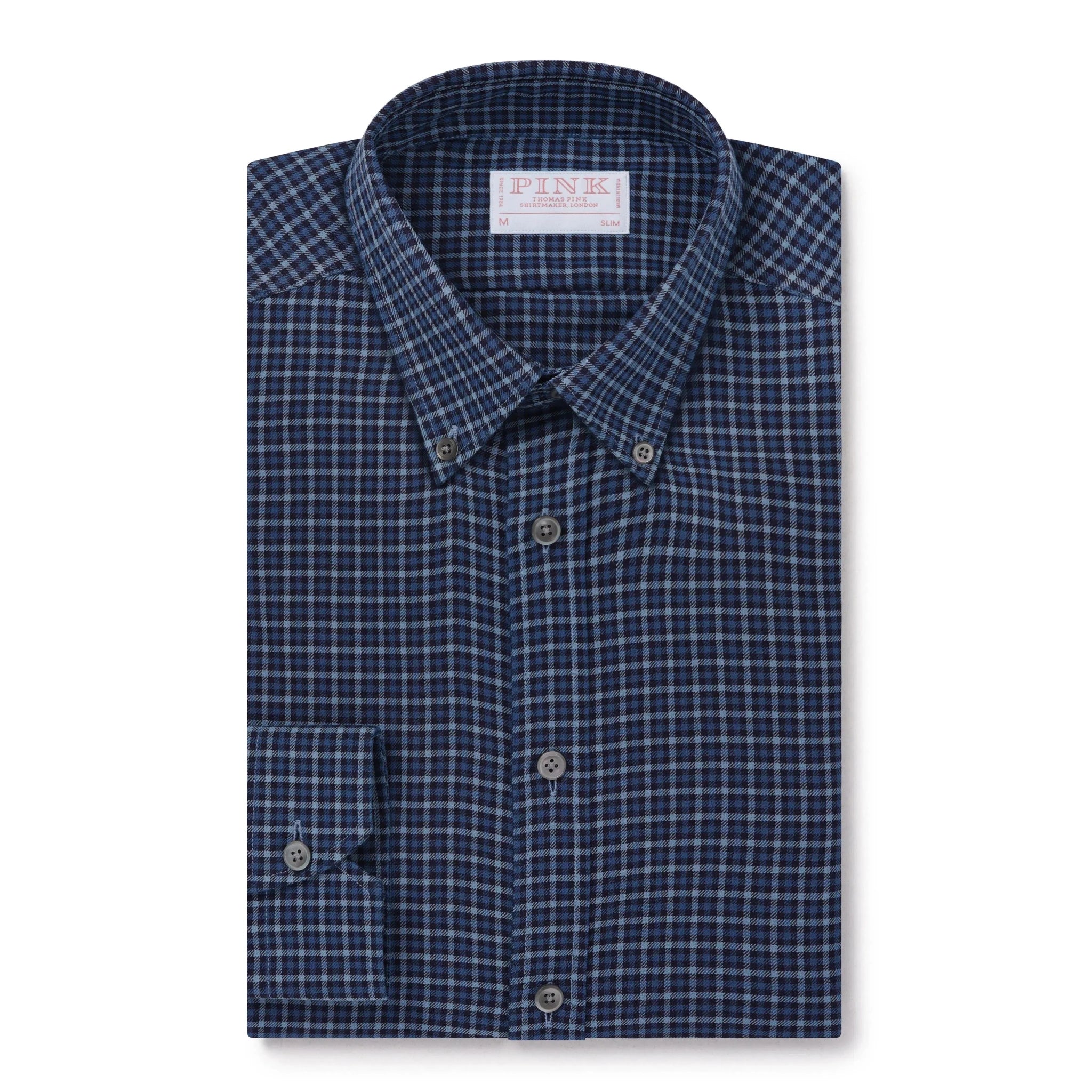 Thomas Pink Slim Fit Smart Casual Brushed Cotton Check Shirt – Savile Row Menswear Outlet | Malford of London