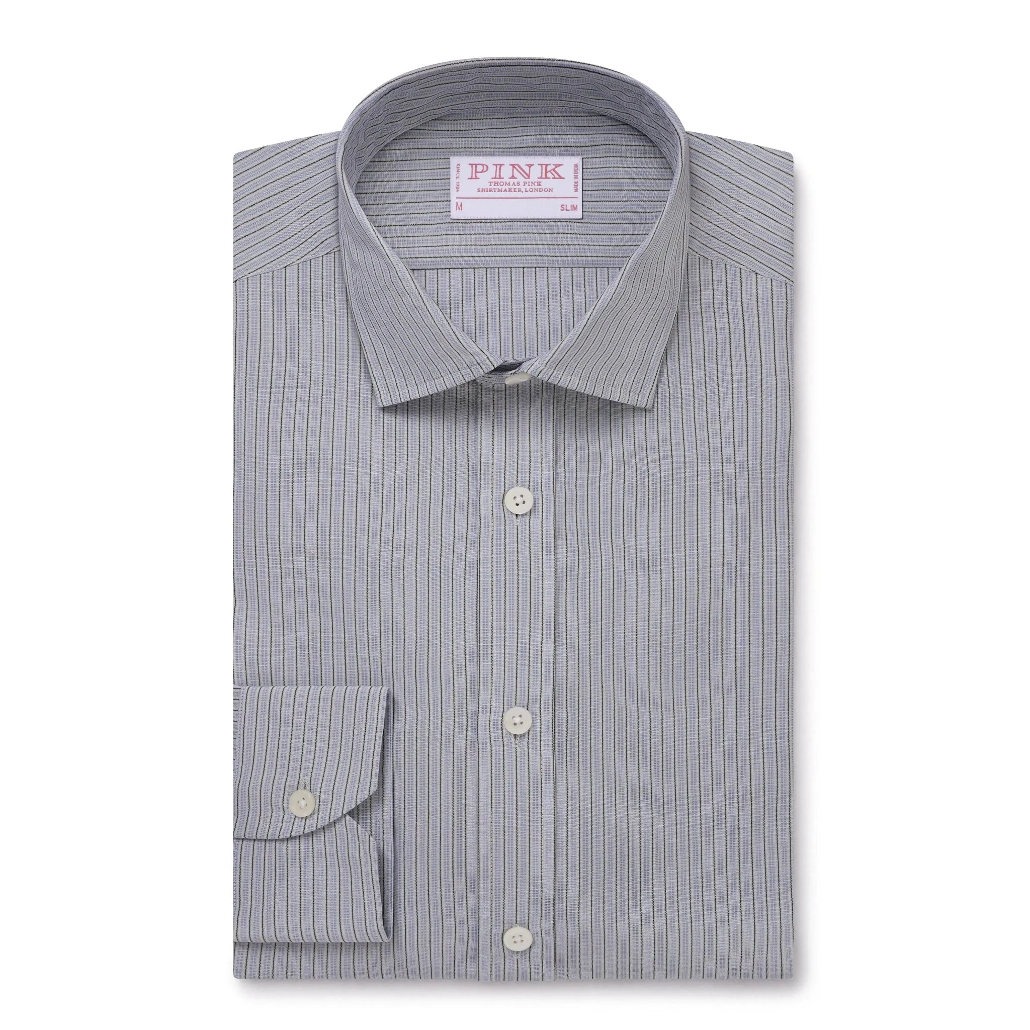 Thomas Pink Slim Fit Smart Casual Track Stripe Shirt – Savile Row Menswear Outlet | Malford of London