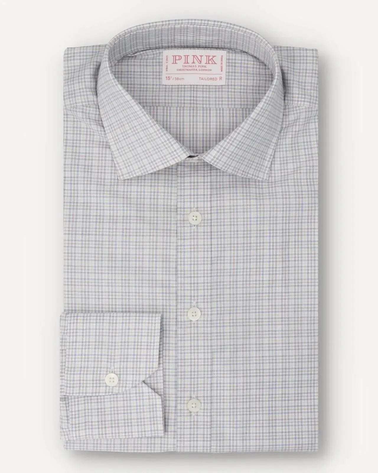 Thomas Pink Tailored Fit Check Formal Shirt White Multi