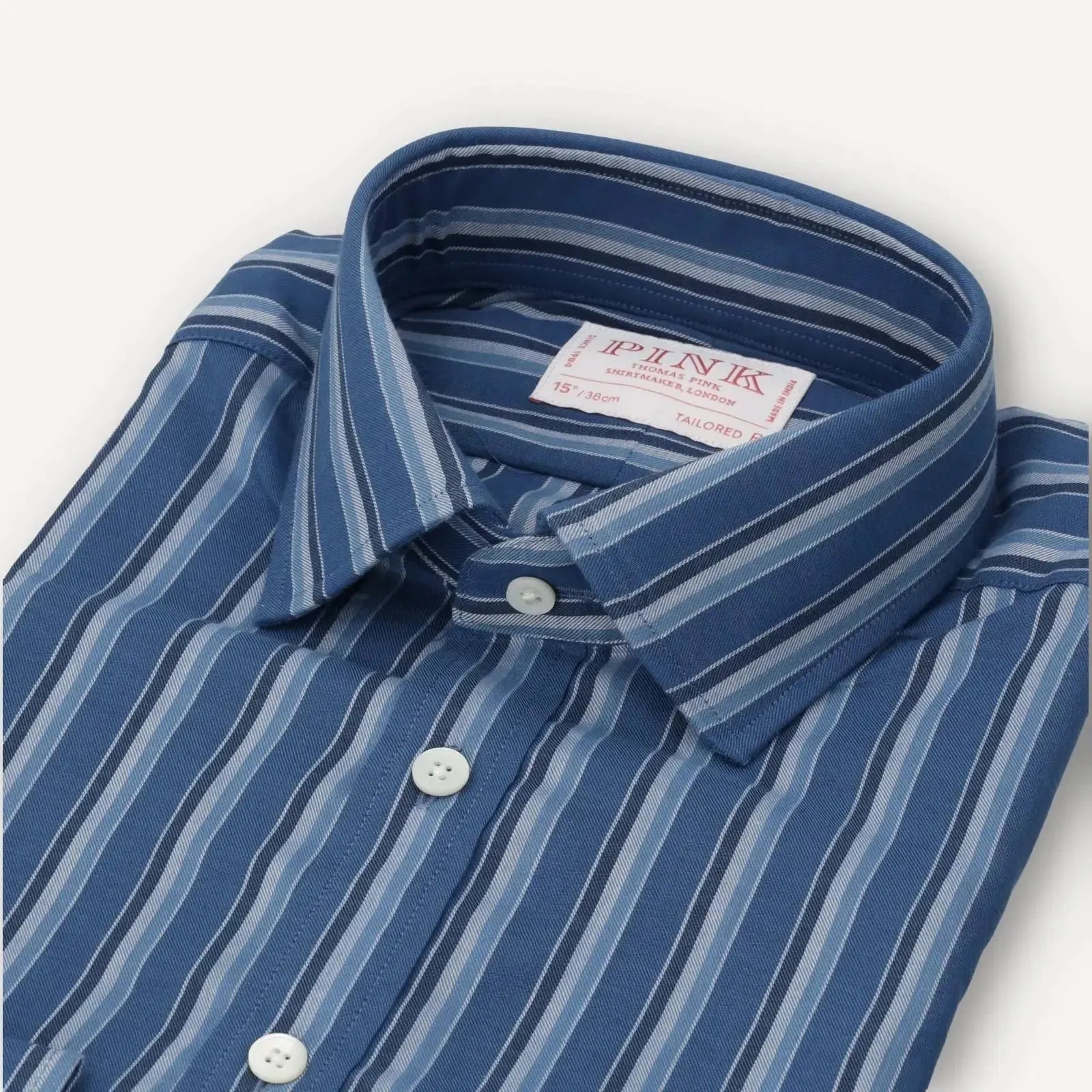 Thomas Pink Tailored Fit Striped Formal Shirt Pale Blue Blue – Savile Row Menswear Outlet | Malford of London